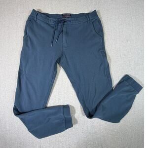 686 Everywhere Collection Men M Blue Performance Double Knit Slim Fit Joggers